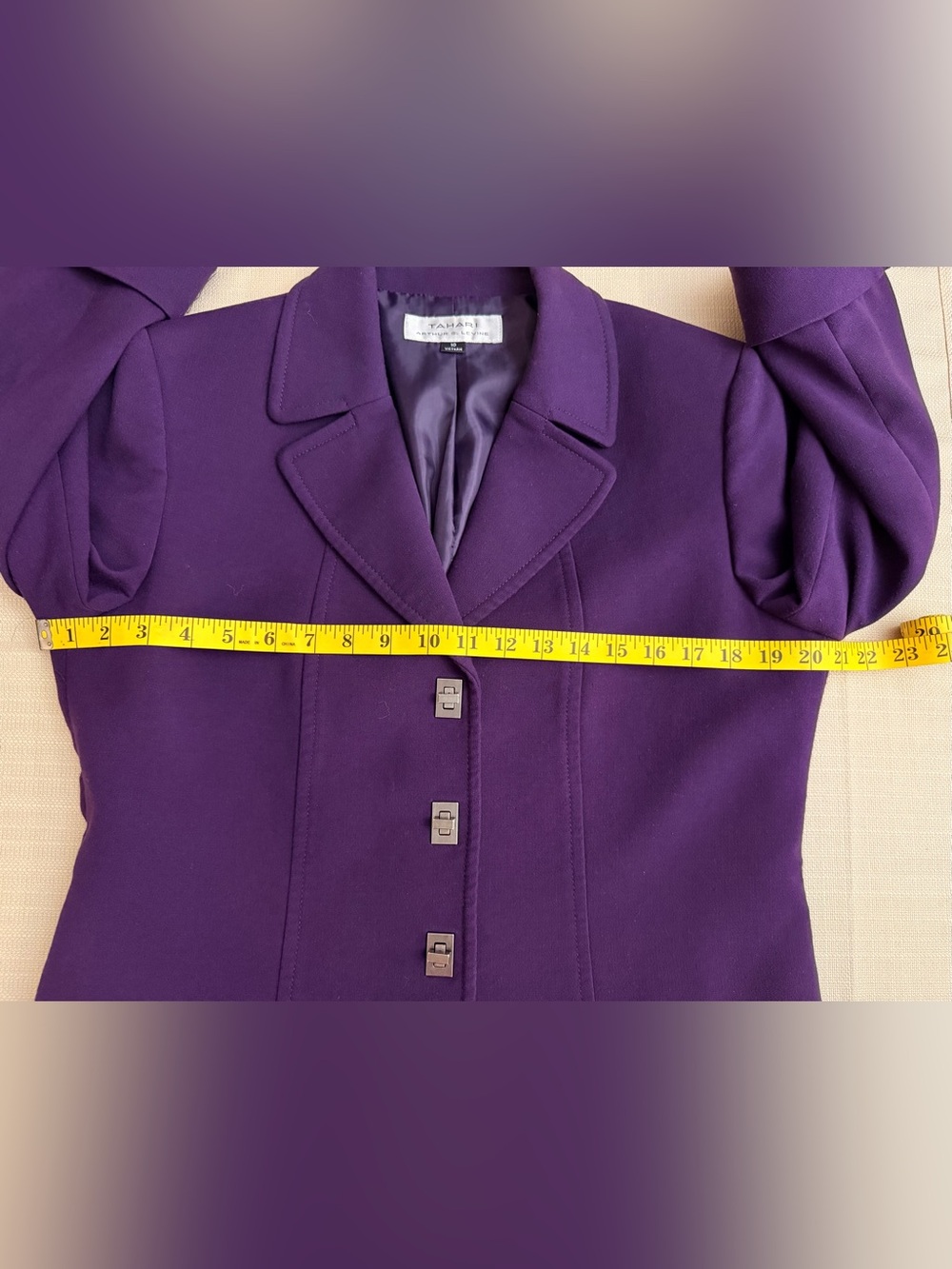 Tahari Purple Tailored Cropped Blazer - Picture 10 of 10